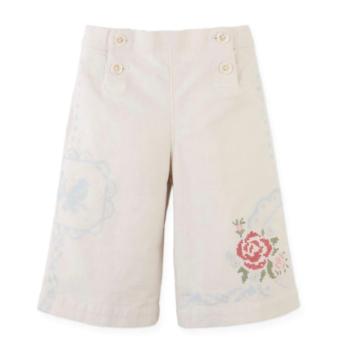 Off White Crosstitch Sailor Infant Pant