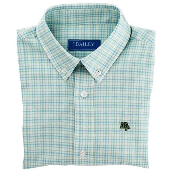 Boy's Bailey Blue Green Check Shirt
