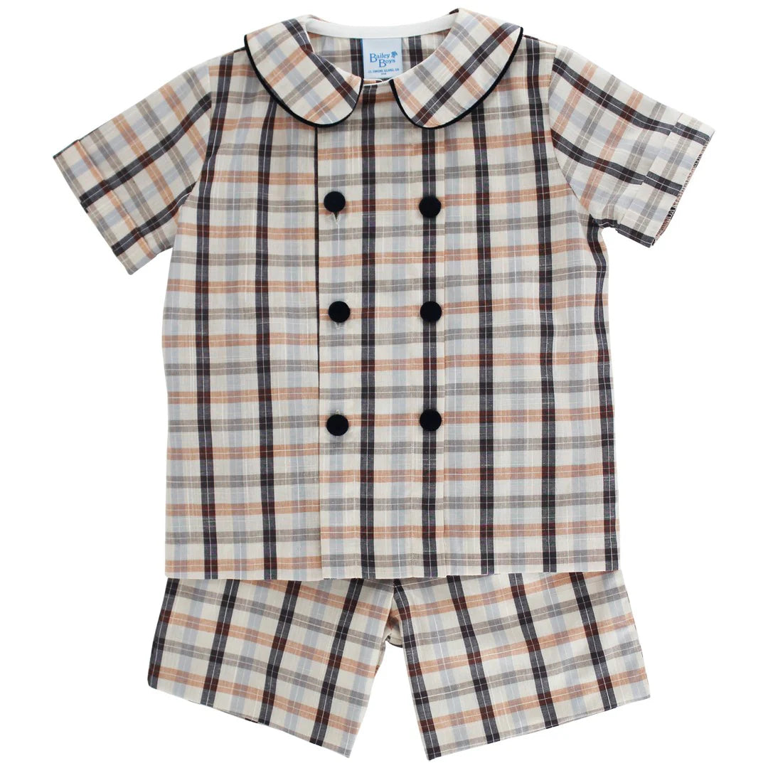 Charleston Beige Plaid Shortset