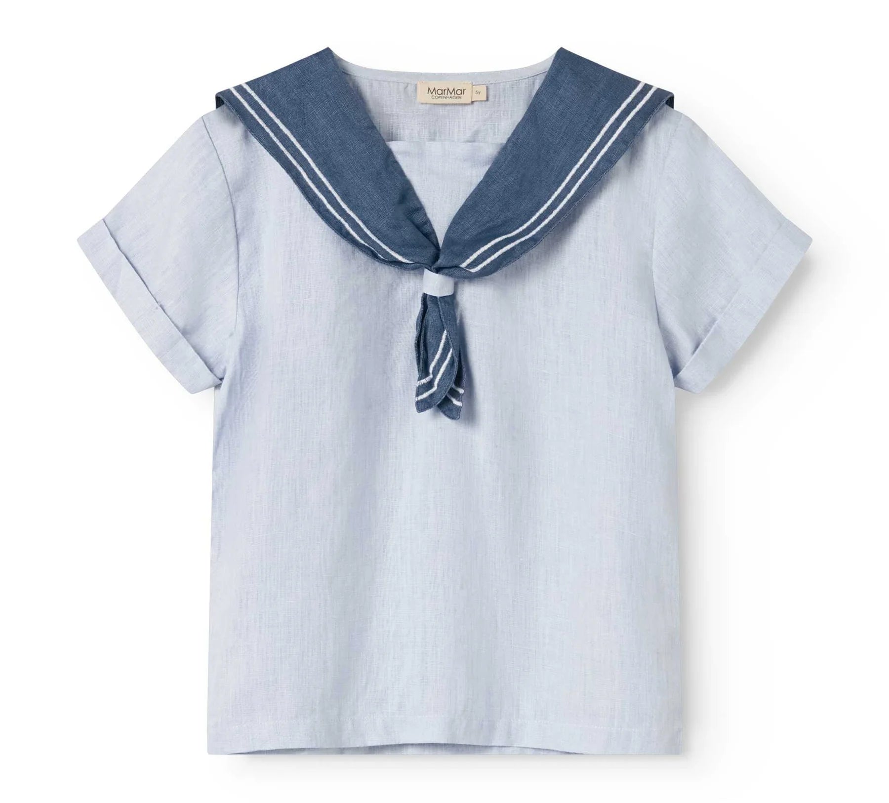 Blue Linen Sailor Shortset