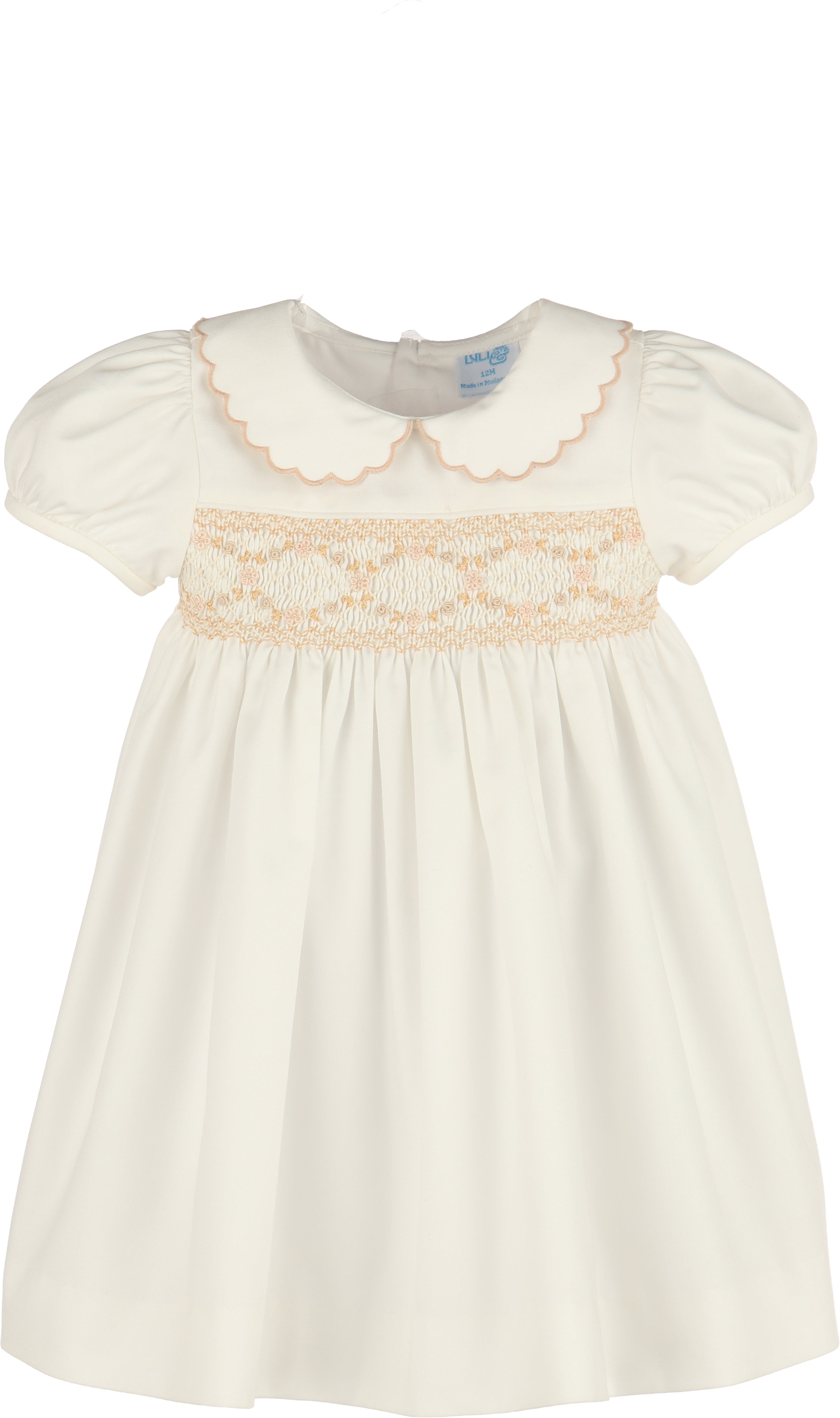 Off White Beige Smocked Dress