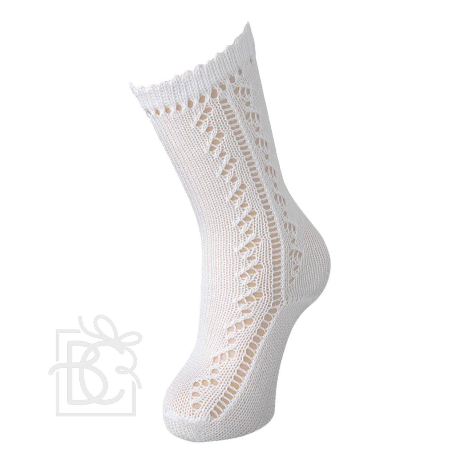 Girl's Knee High Openwork Scottish Yarn Socks