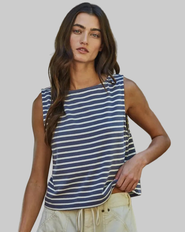 Lisa Navy Stripe Top