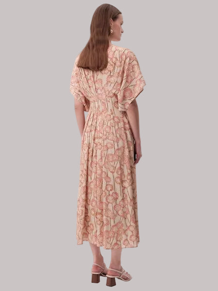 Exquise Mattie Beige Pink Floral Dress