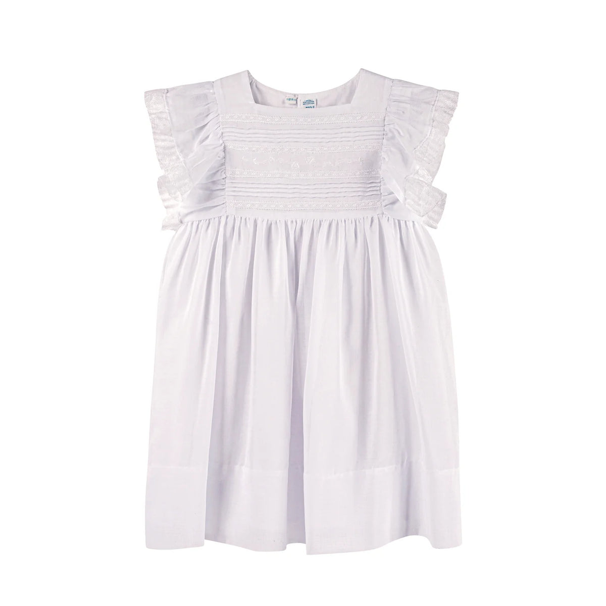 Girl's White Voile & Lace Princess Dress