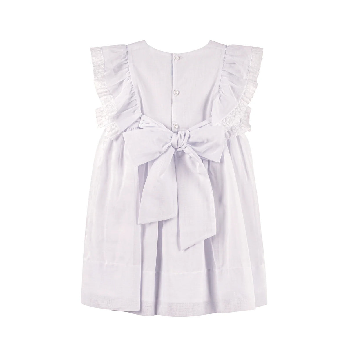 Girl's White Voile & Lace Princess Dress