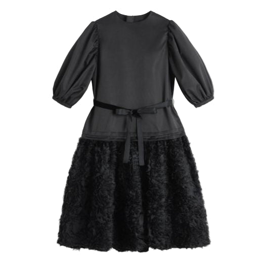 Girl's Gabie Black Taffeta Dress