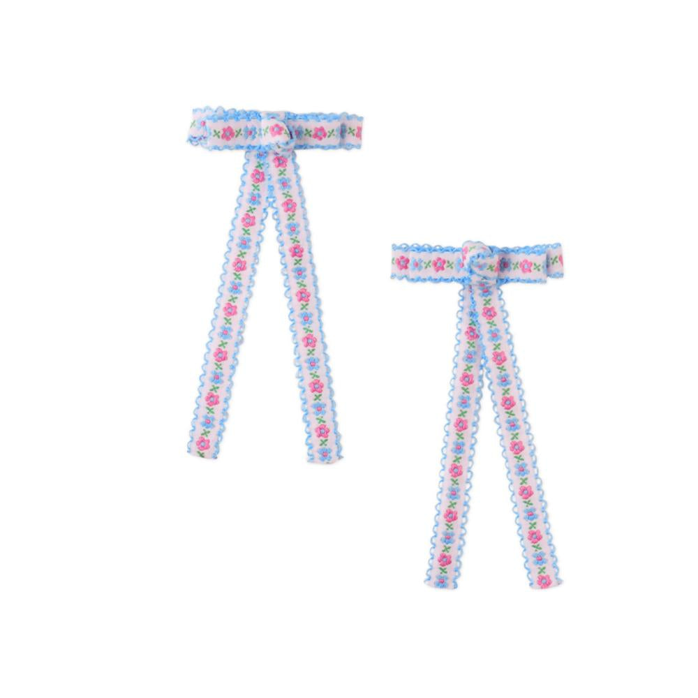 Sophie Embroidered Long Tail Bow Set