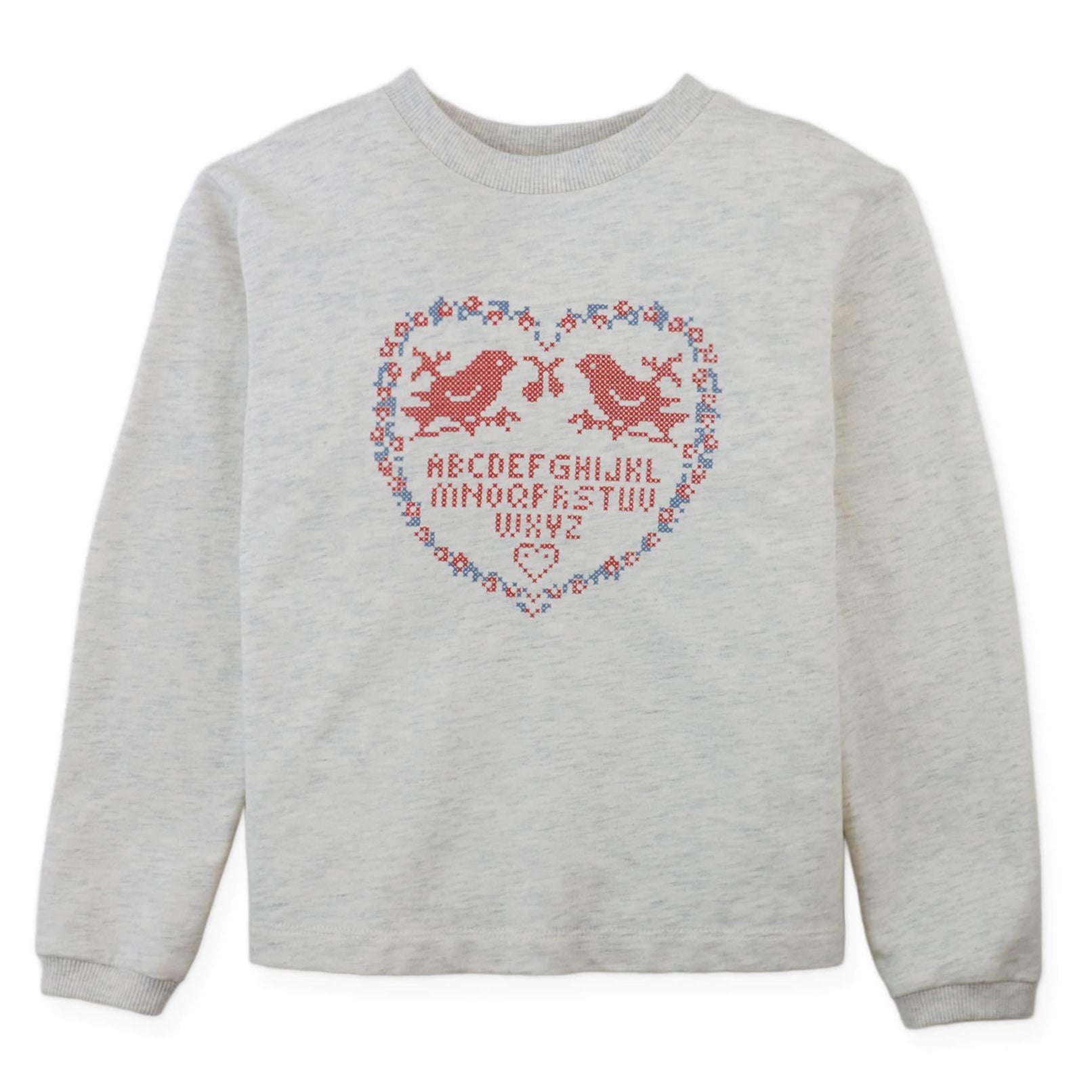 Heather Tee with Embossed Cross Stitch