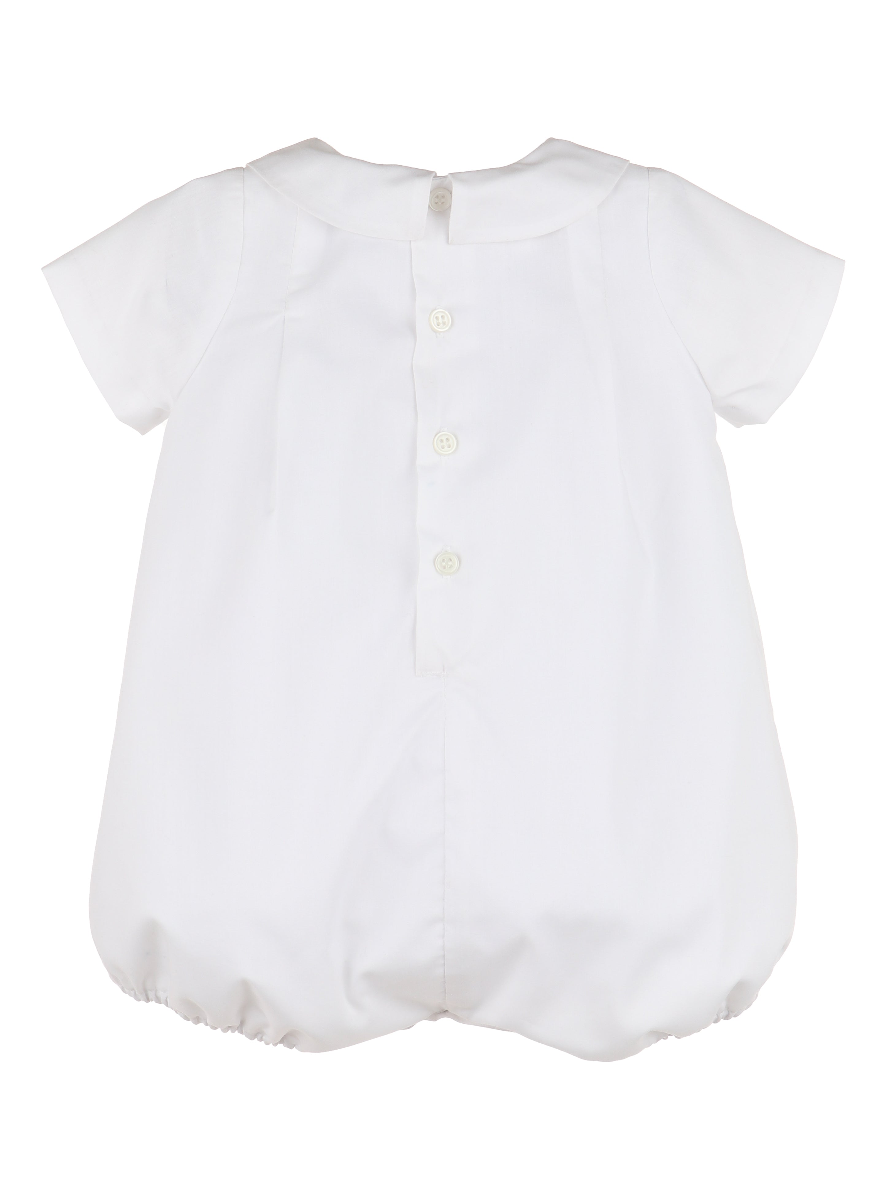 White Romper Vertical Dots and Fagoting