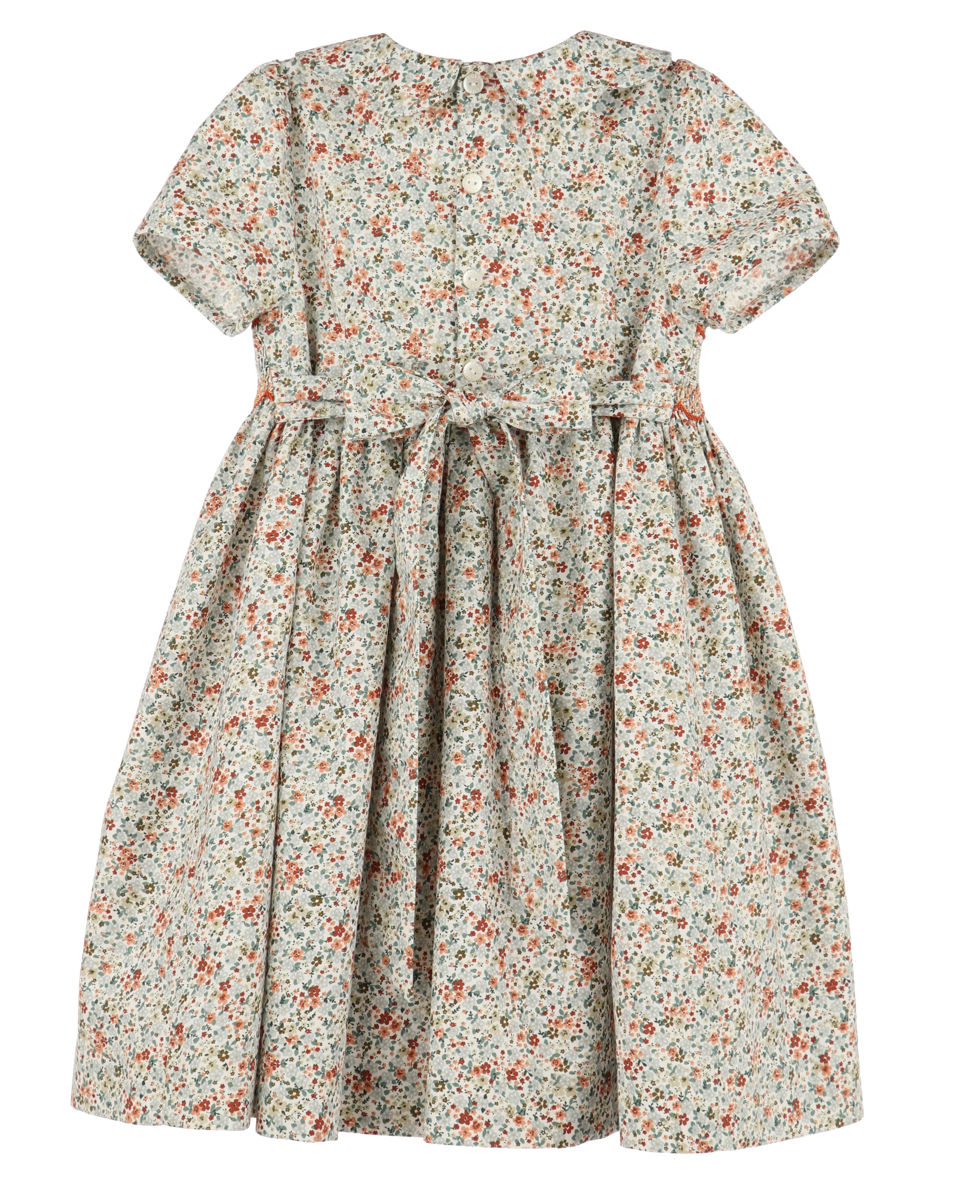 Girl's Seafoam Autumn Smocked Dress