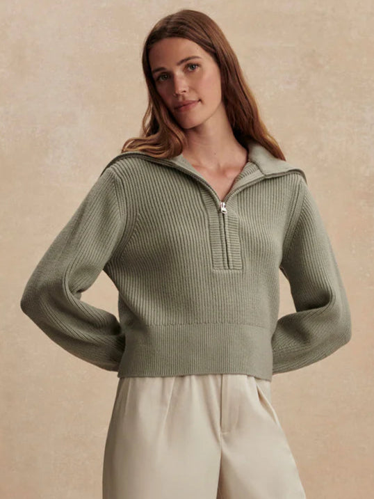 Varley Maura Agate Grey Sweater Half zip