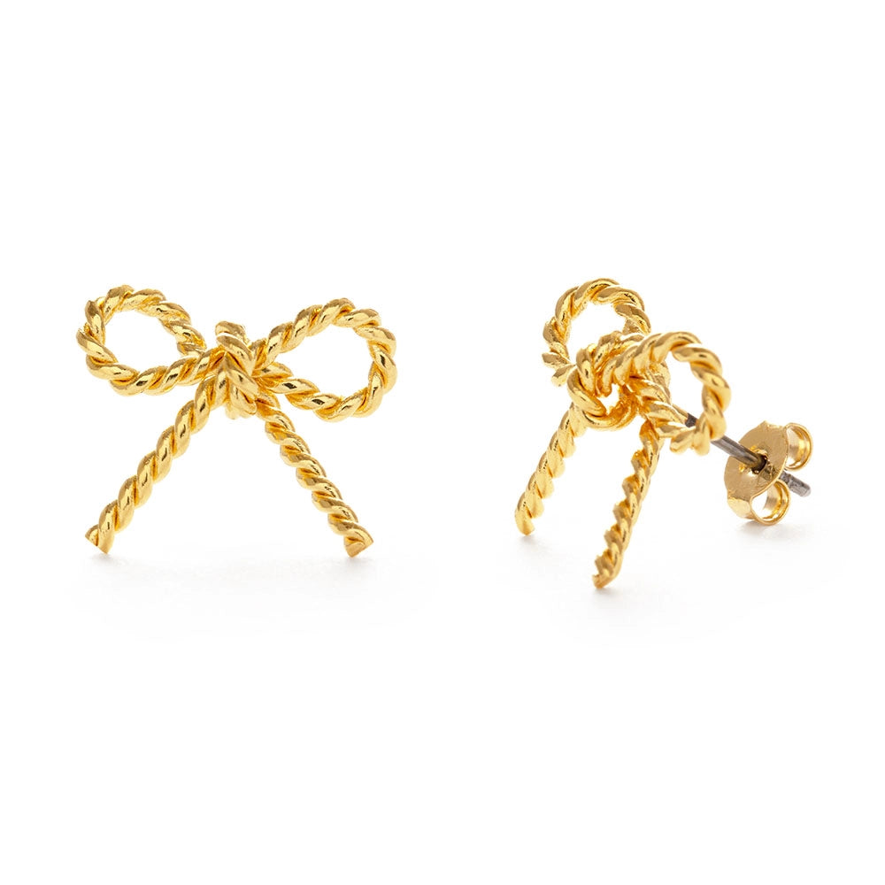 Rope Bow Earring Posts