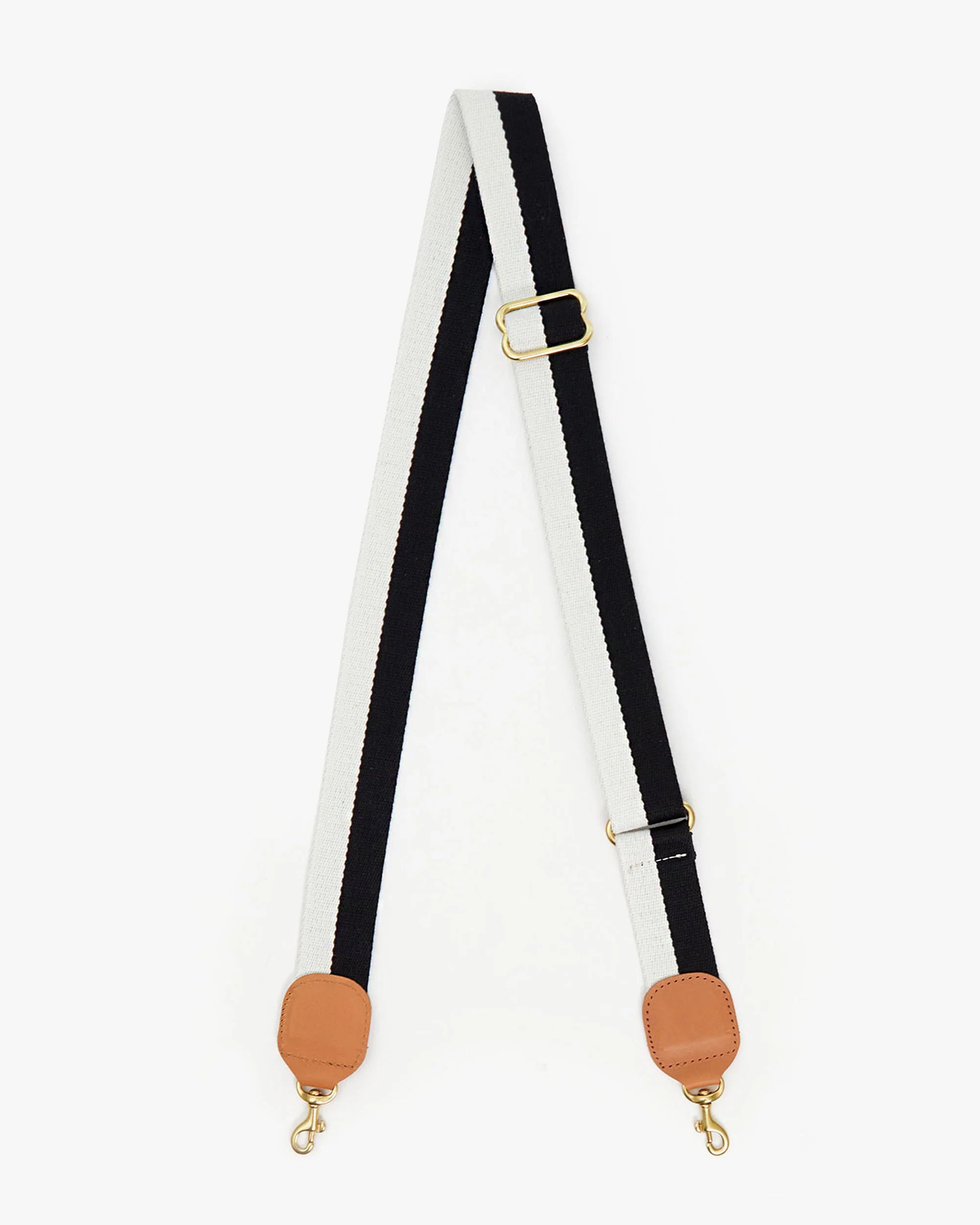 Clare V. Adjustable Black White Stripe Long Bag Strap