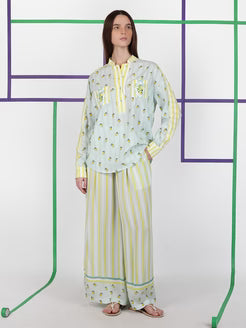Livia Blue Yellow Stripe Lemon Trouser