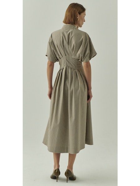 Exquise Dream Brown Gingham Dress