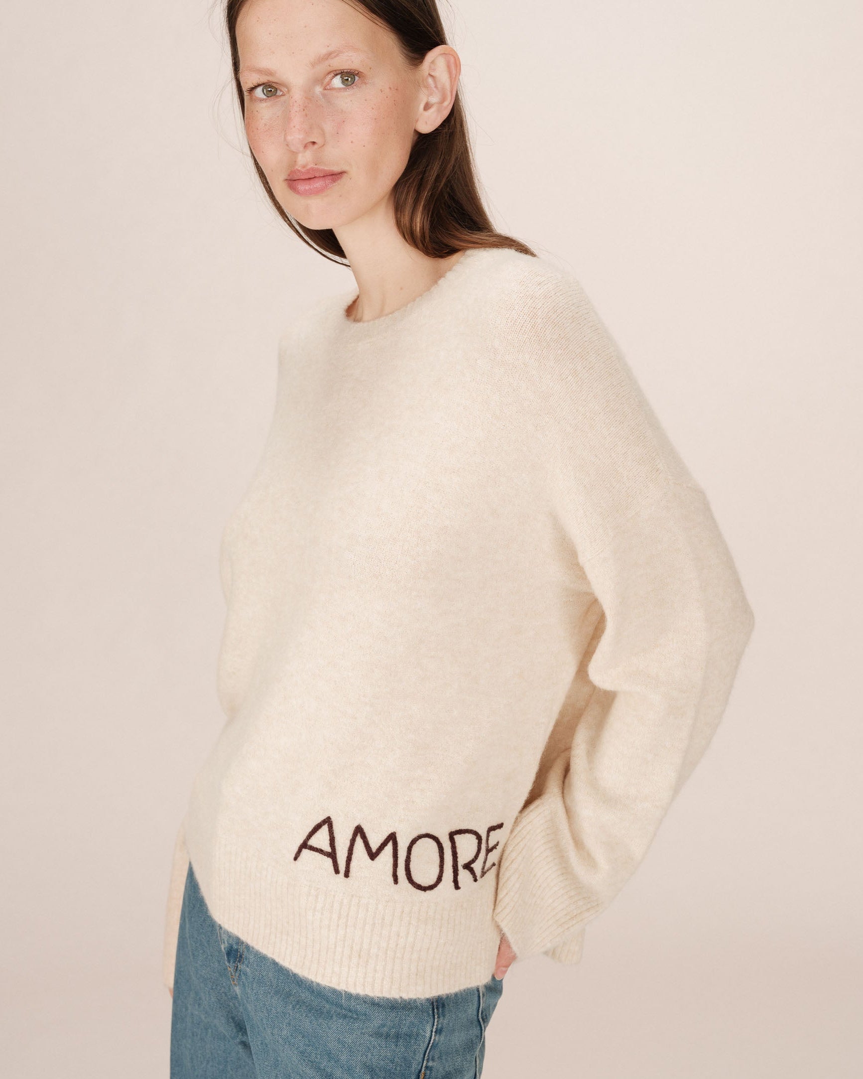 Beige Amor Oversized Sweater