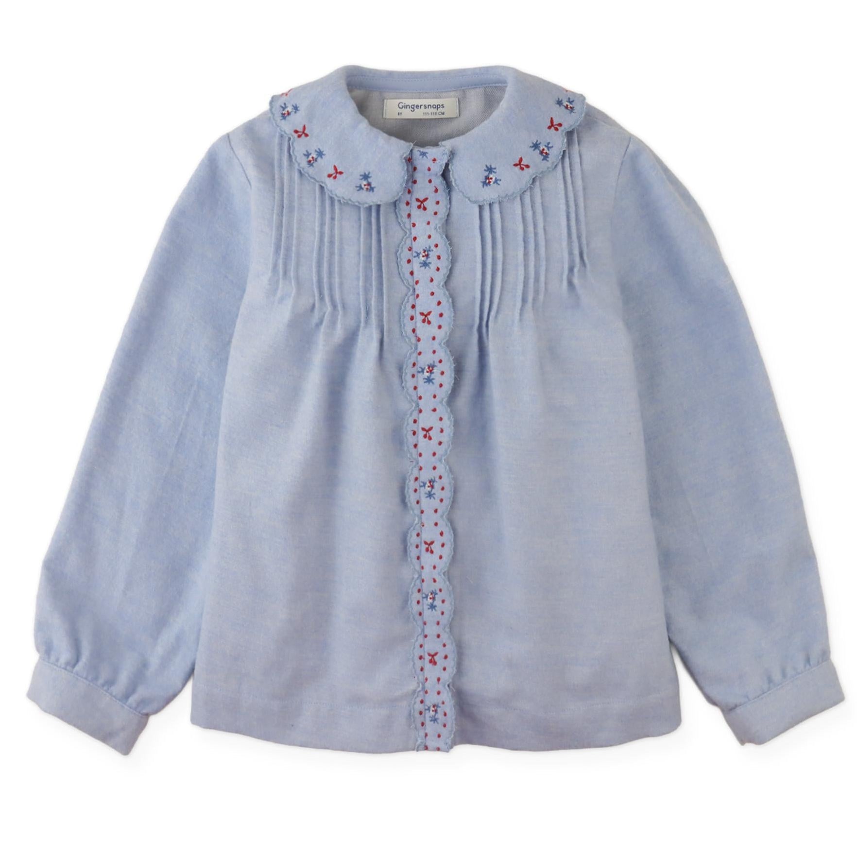 Soft Blue Blouse with Embroidery