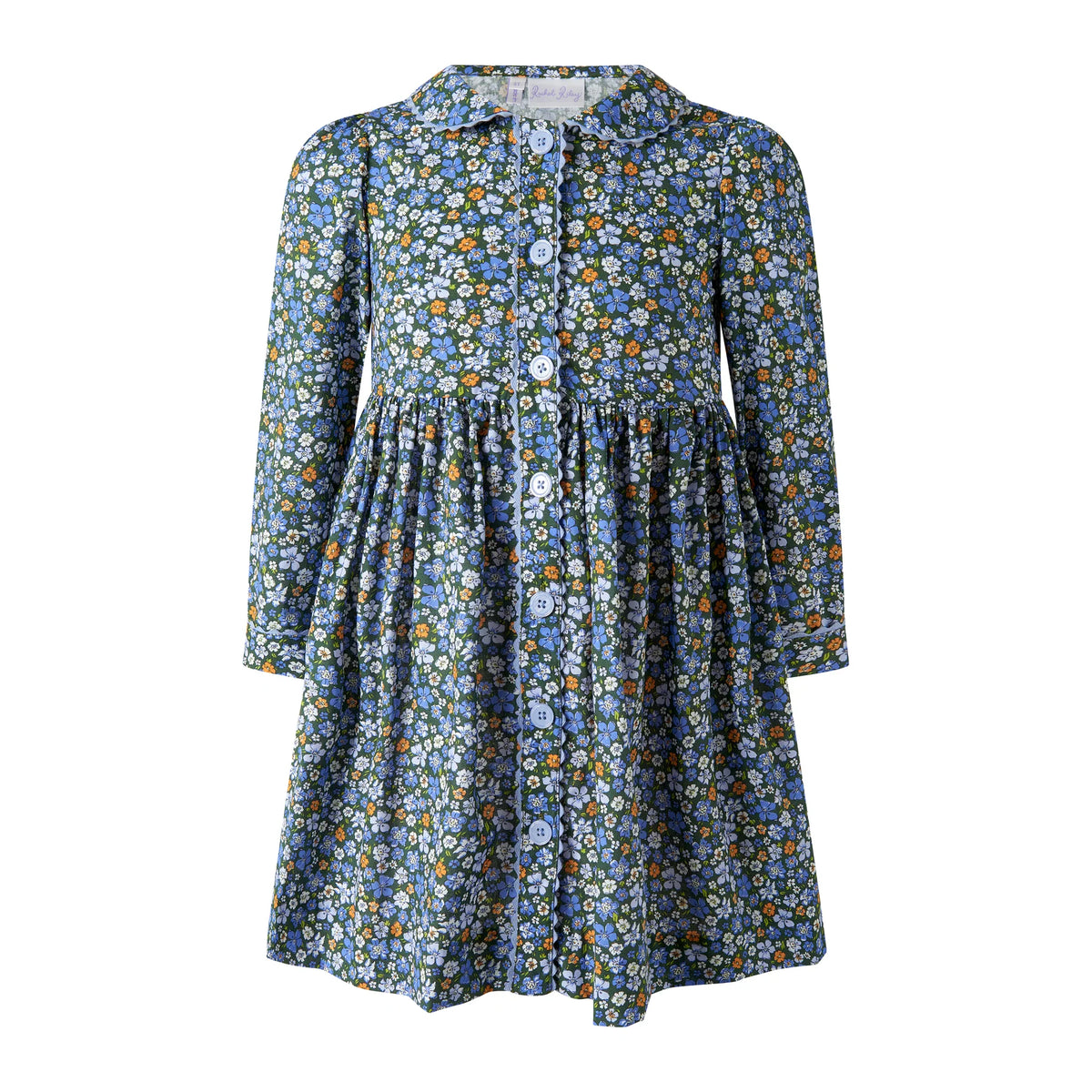 Blue Green Meadow Floral Ricrac Dress