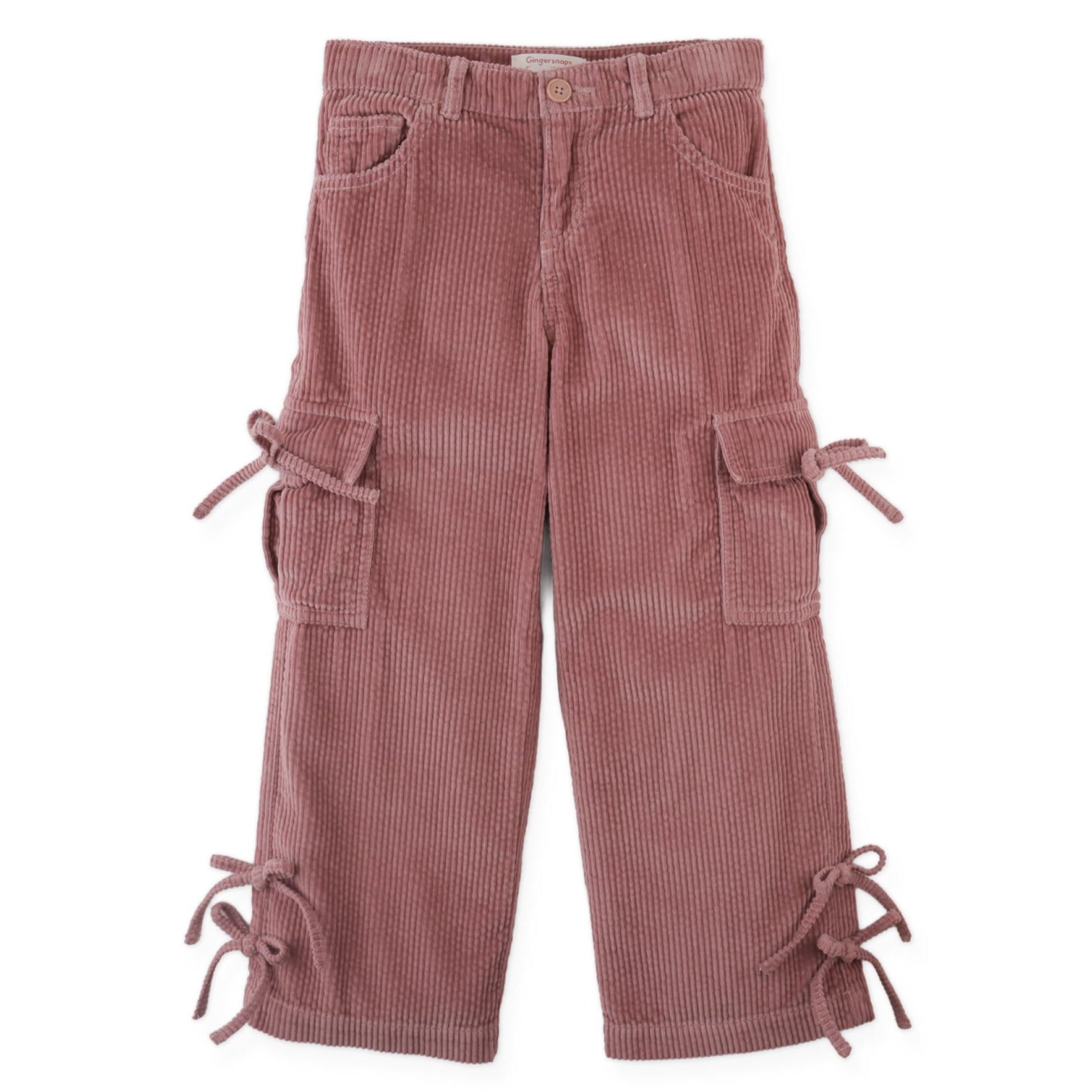 Rose Corduroy Cargo Bow Pant