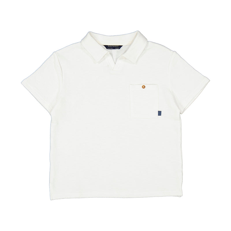 Off White Terry Johnny Collar Polo