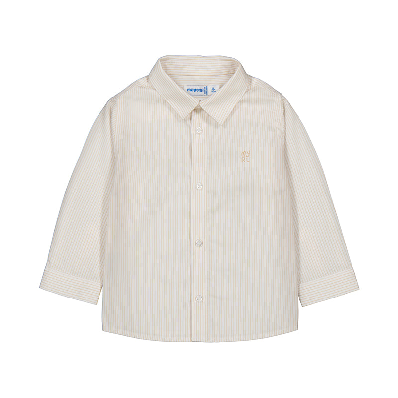 Boy's Beige Pinstripe infant Shirt