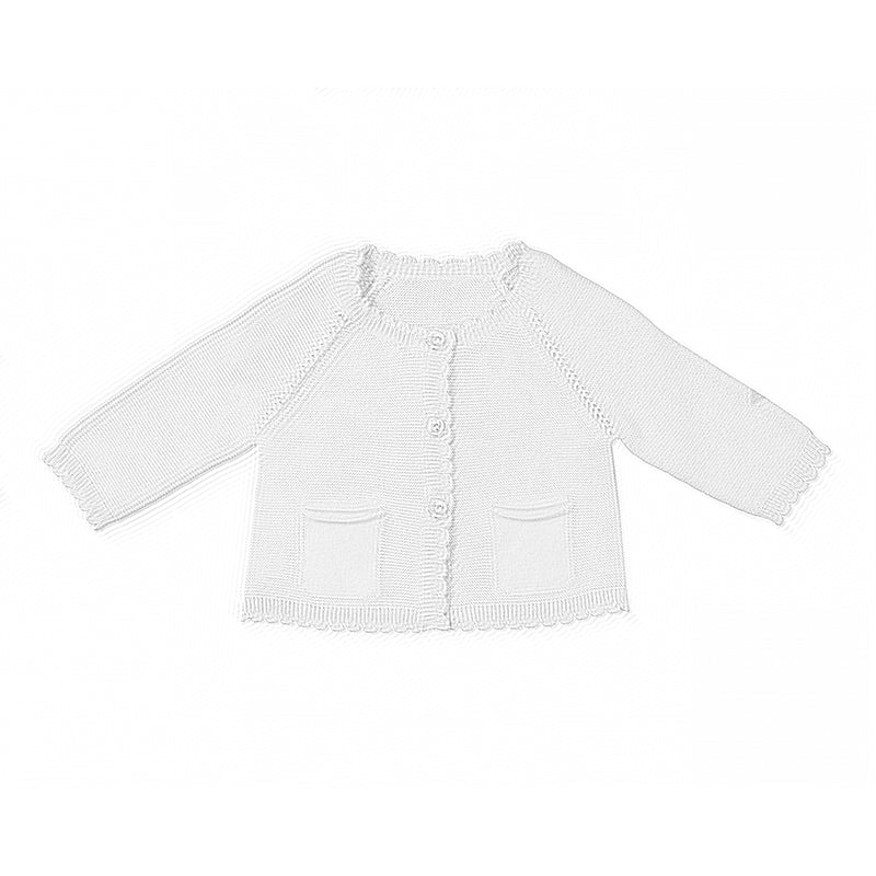 White Scallop Edge Infant Cardigan
