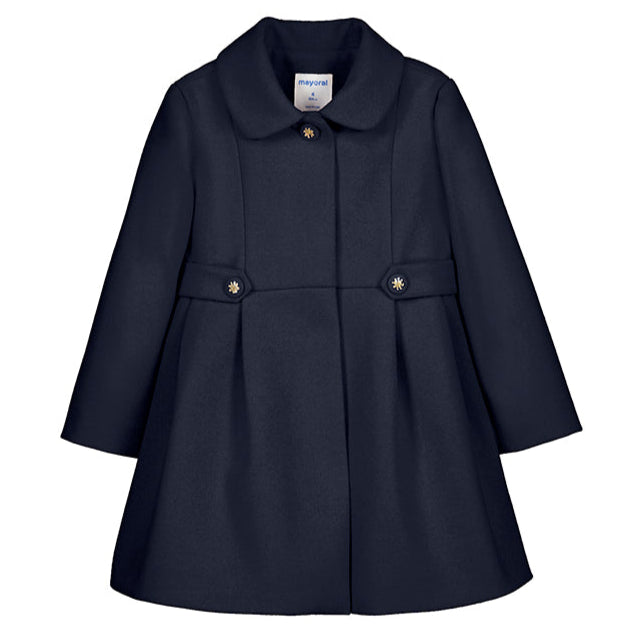 Girl's Navy Classic Dress Coat