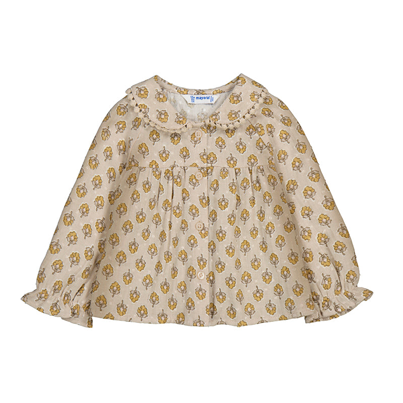 Girl's Honey Block Print Infant Blouse