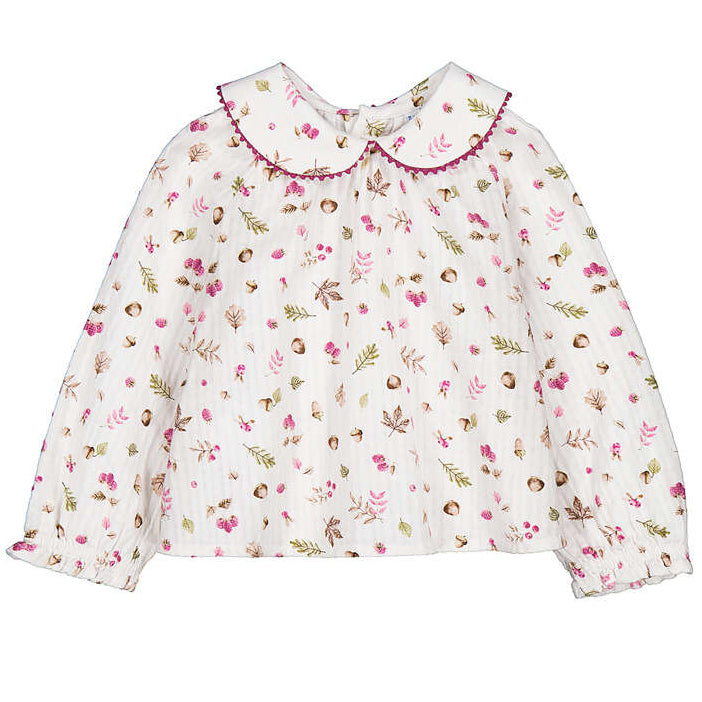 Ivory Berry Floral Print Infant Blouse