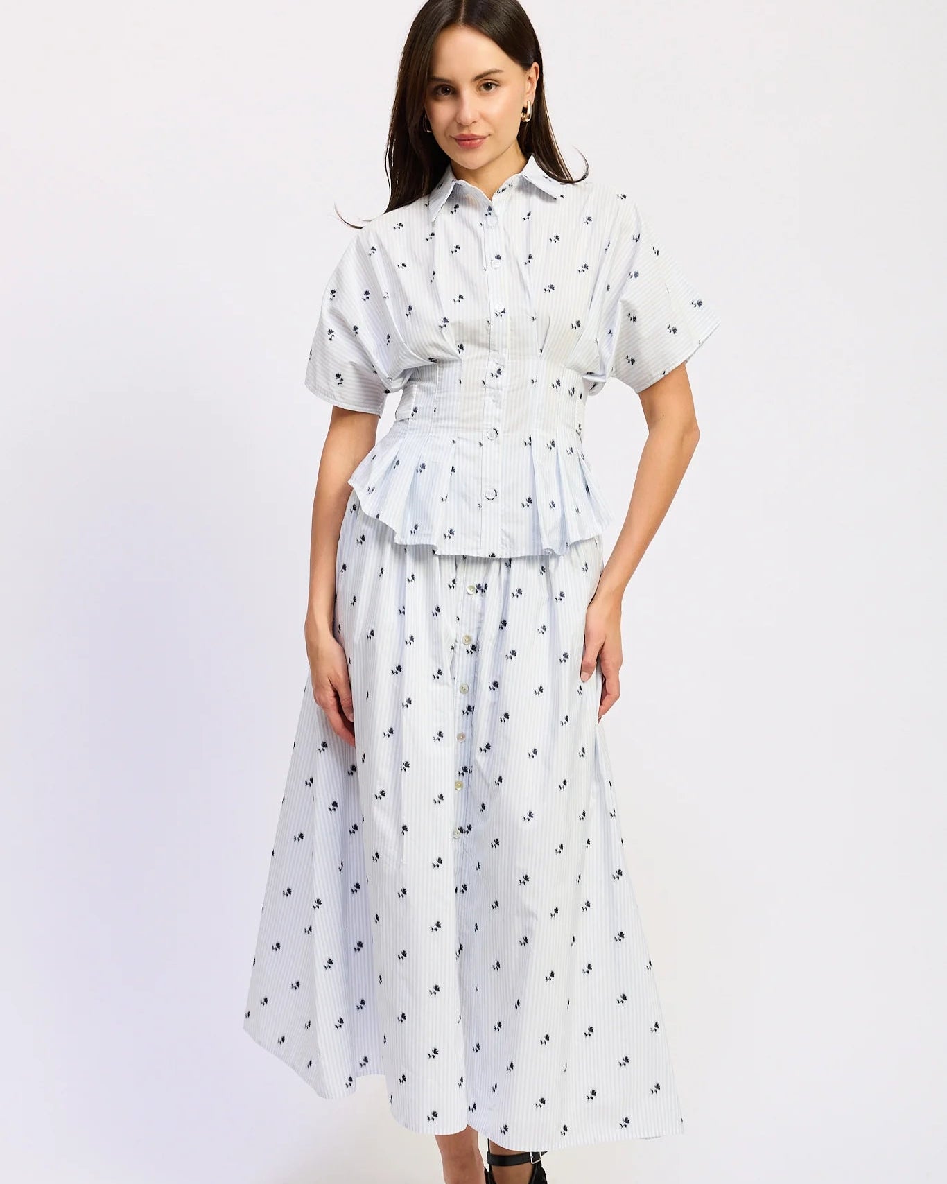 Light Blue with Navy Flower Set