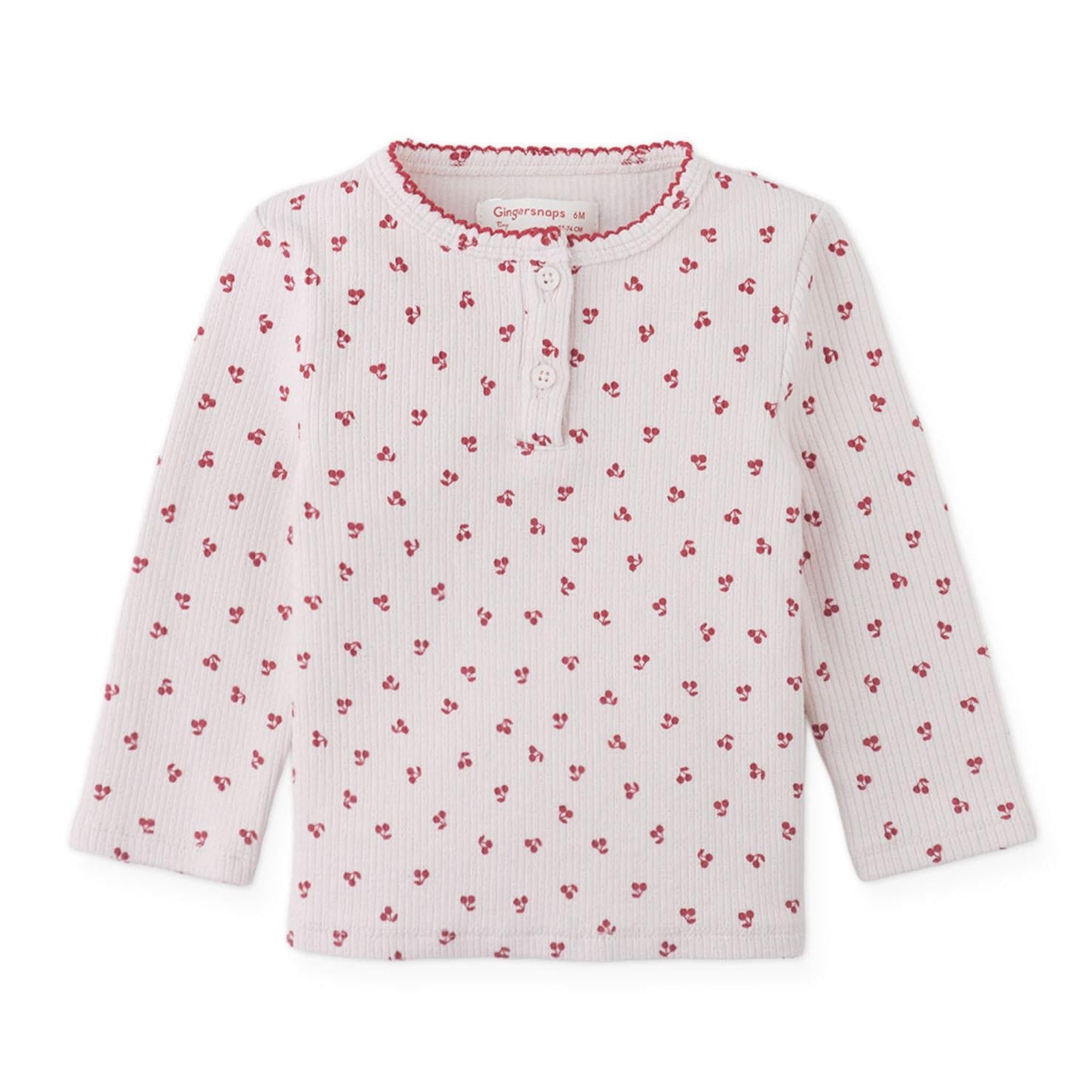 Cream Infant Pointelle Tee Mini Cherries