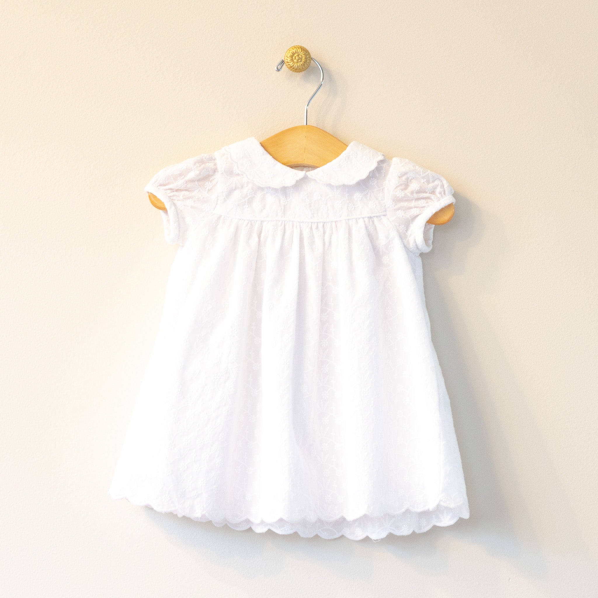 Girl's White Embroidered Float Dress