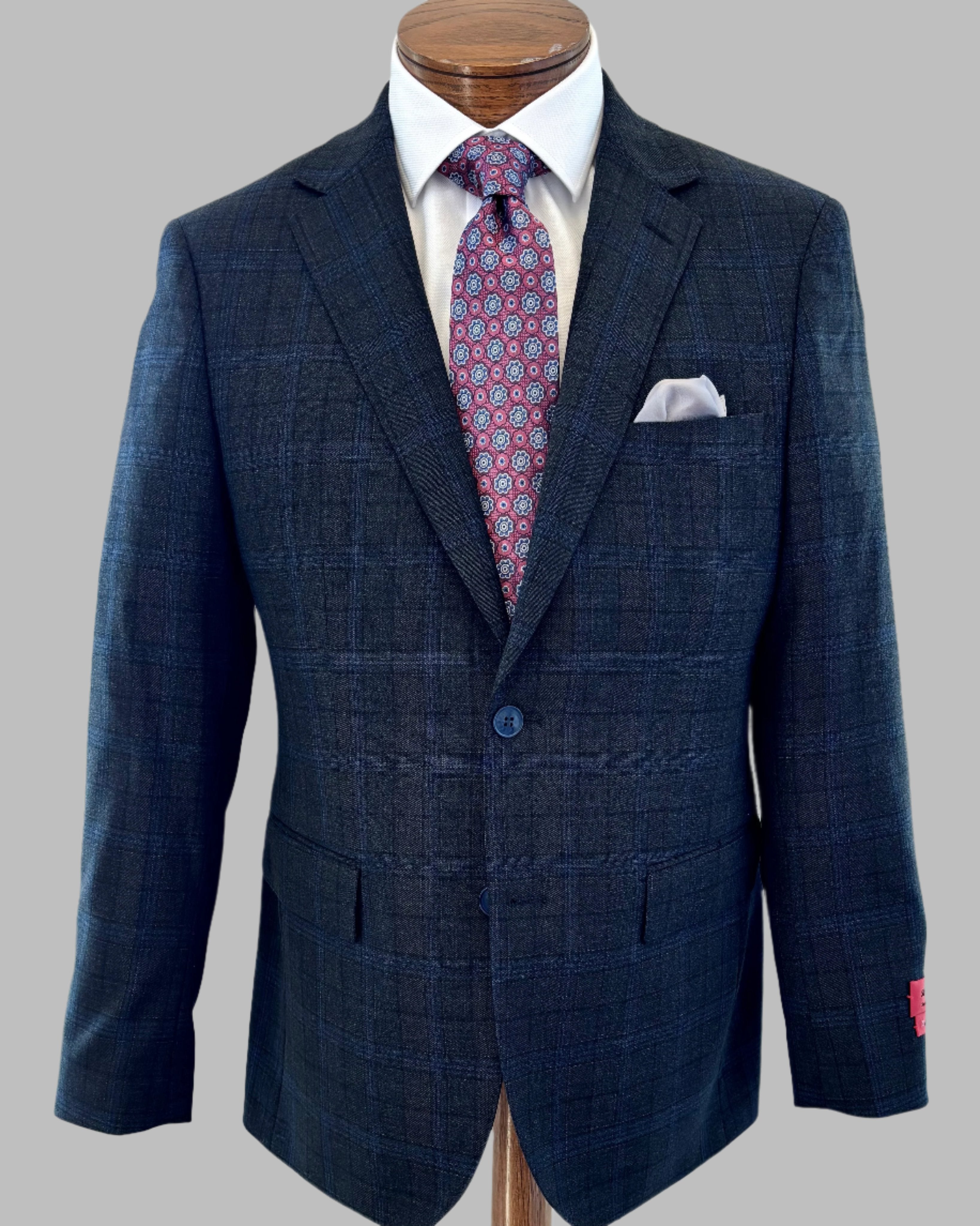 Men's Charcoal Blue Plaid Suit (Luca) MA