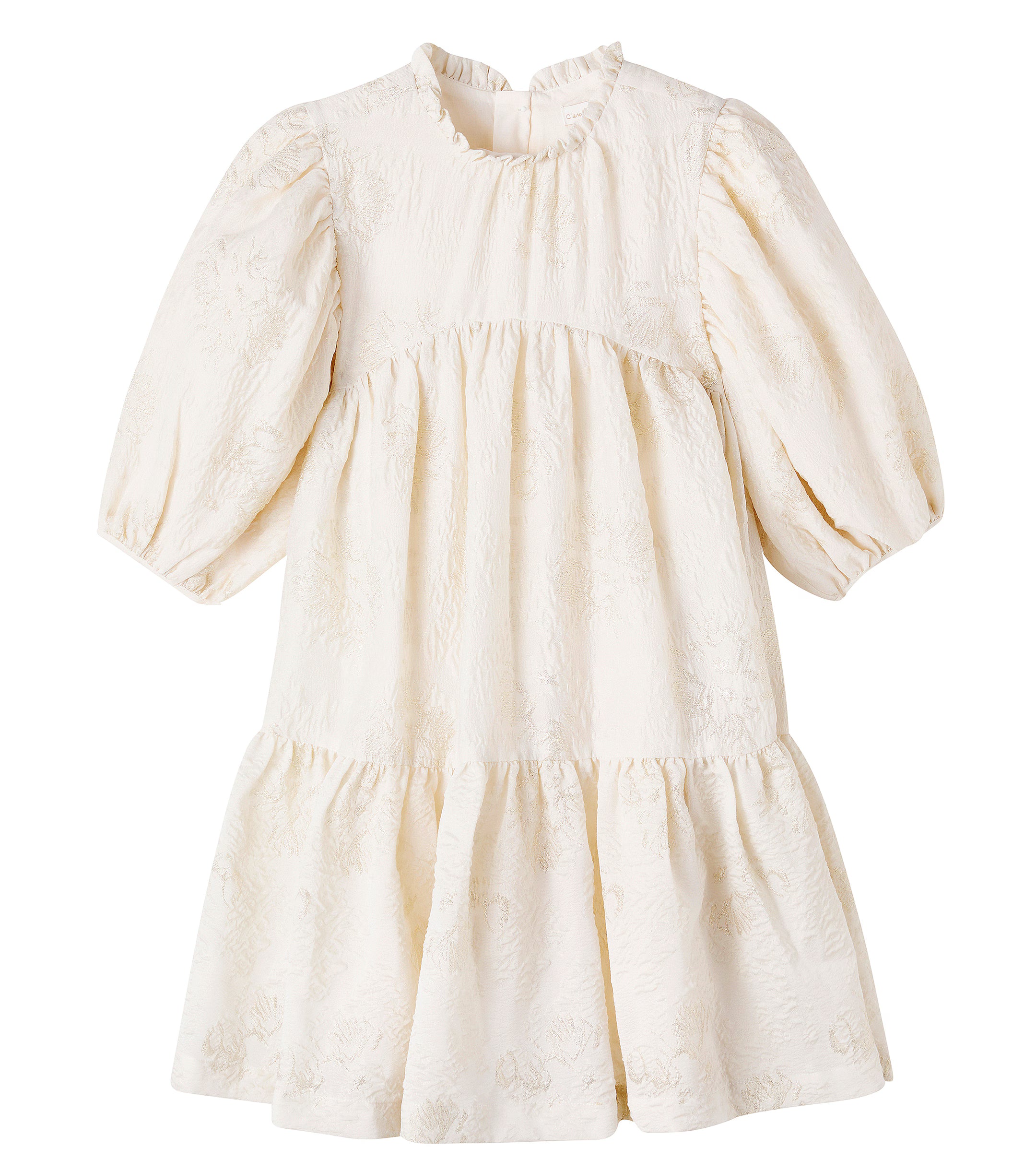 Girl's Flavia Ivory Brocade Float Dress