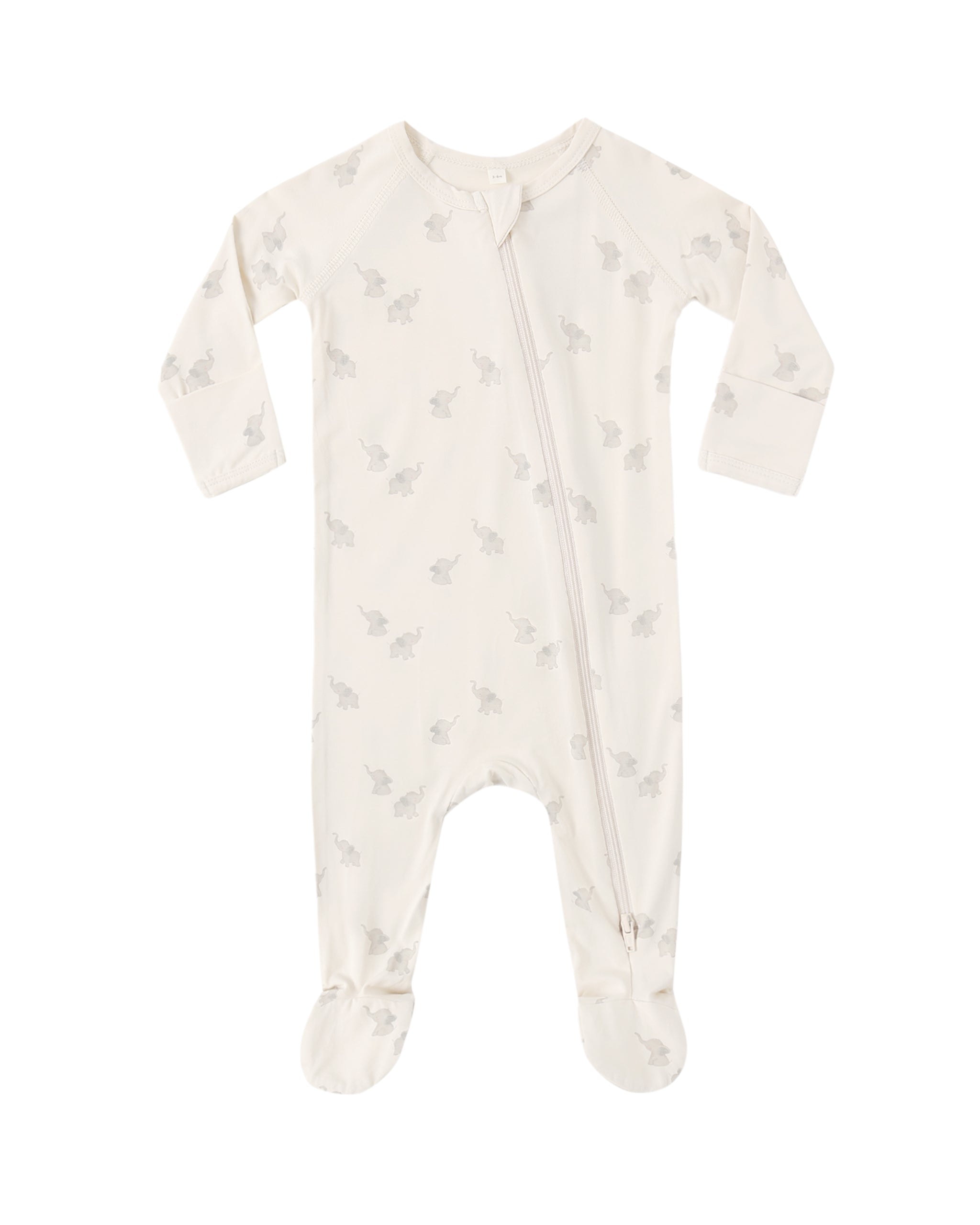 Bamboo Elephant Zip Footie