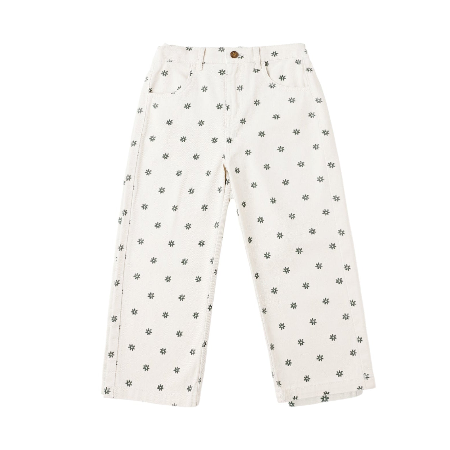 Girl's Rylee & Cru Cream Forest Daisy Pant