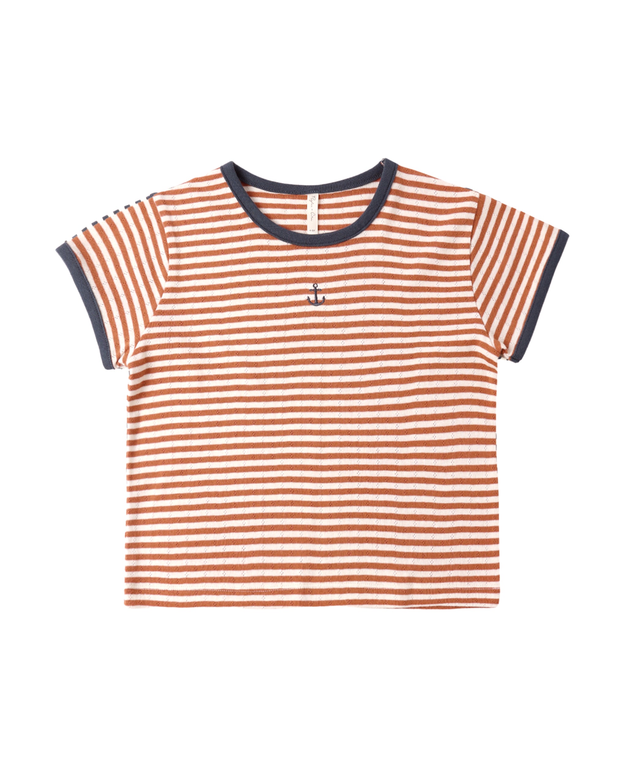 Rylee & Cru Red Stripe Pointelle Tee
