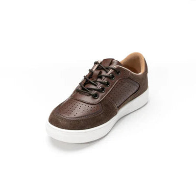 Boy's Brown Leather Sneakers