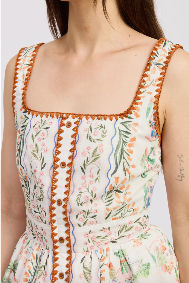 Alaia Botanical Sleeveless Stitch Dress