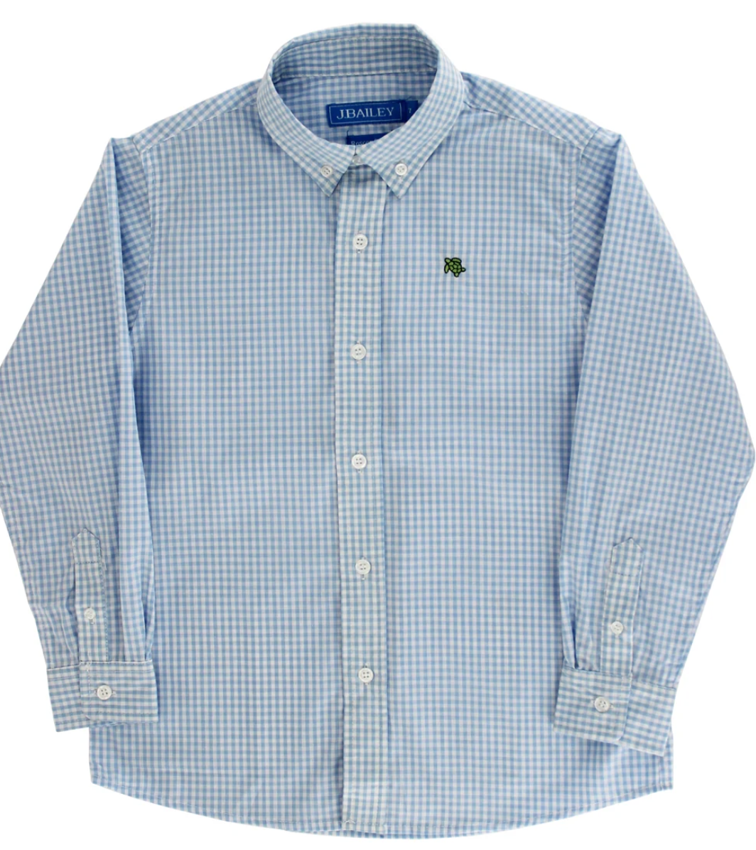 Blue Gingham Shirt Buttondown Shirt