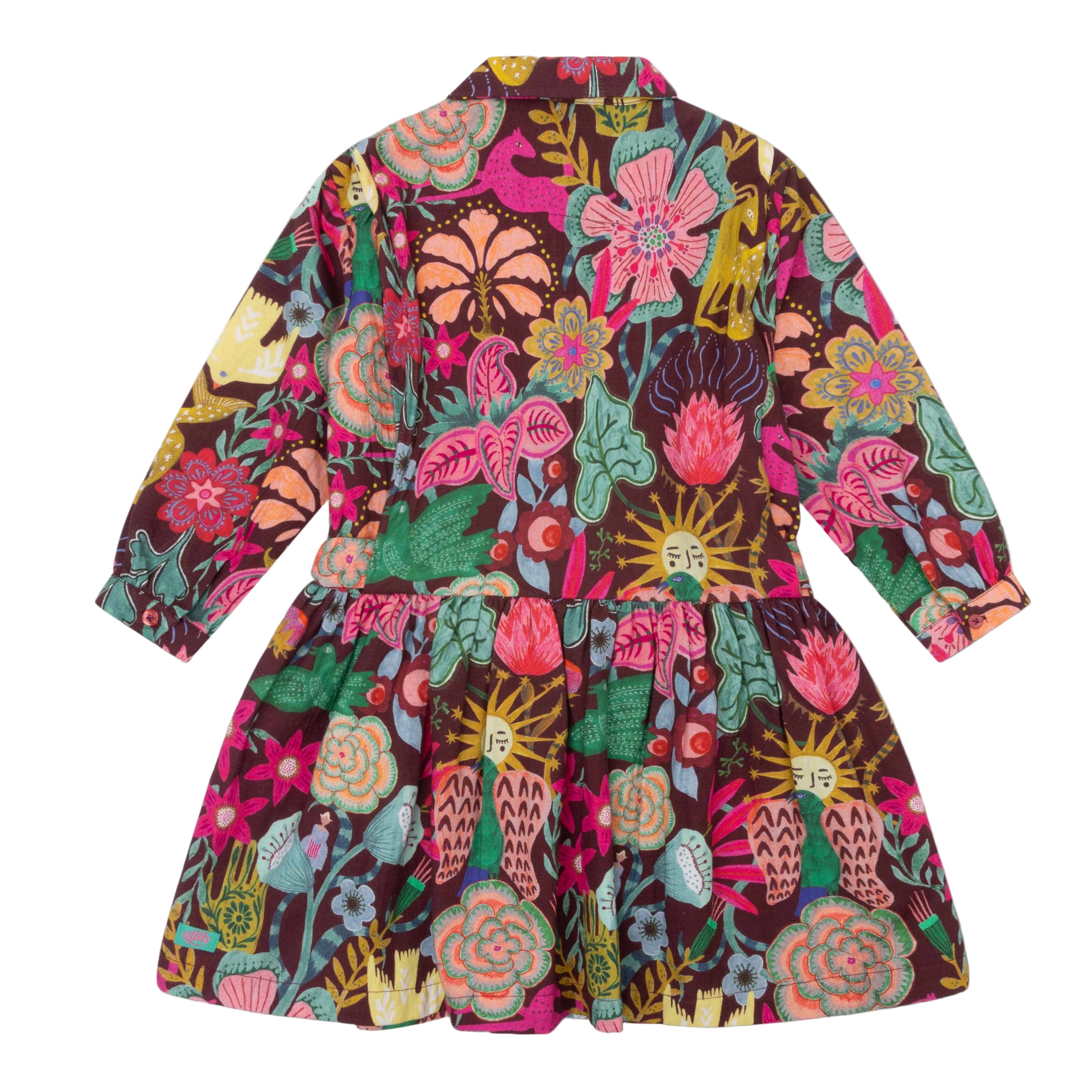 Girl's Oilily Cabernet Brown Multi Dress