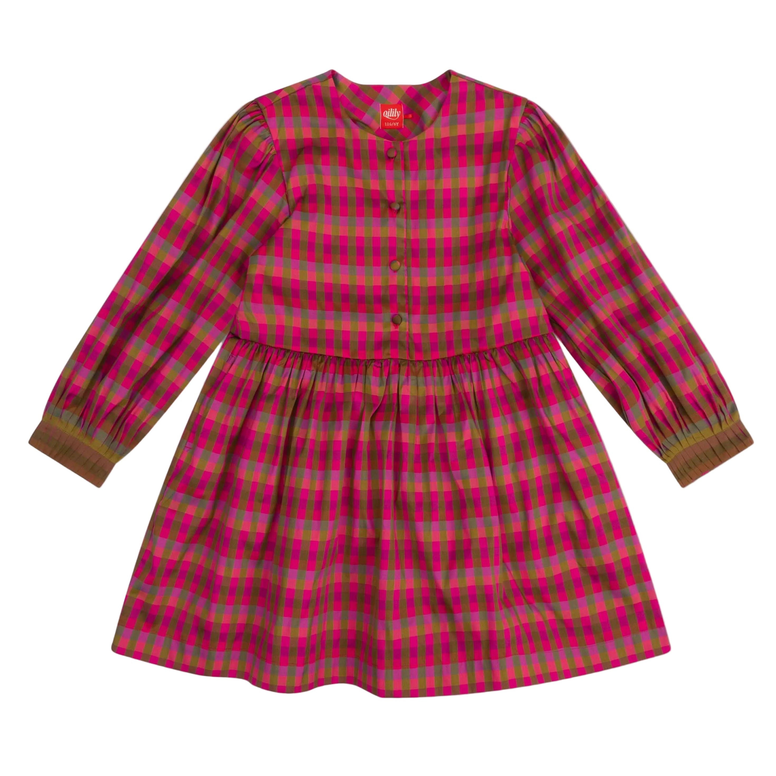 Girl's Oiliy Duchess Multi Taffeta Check Dress
