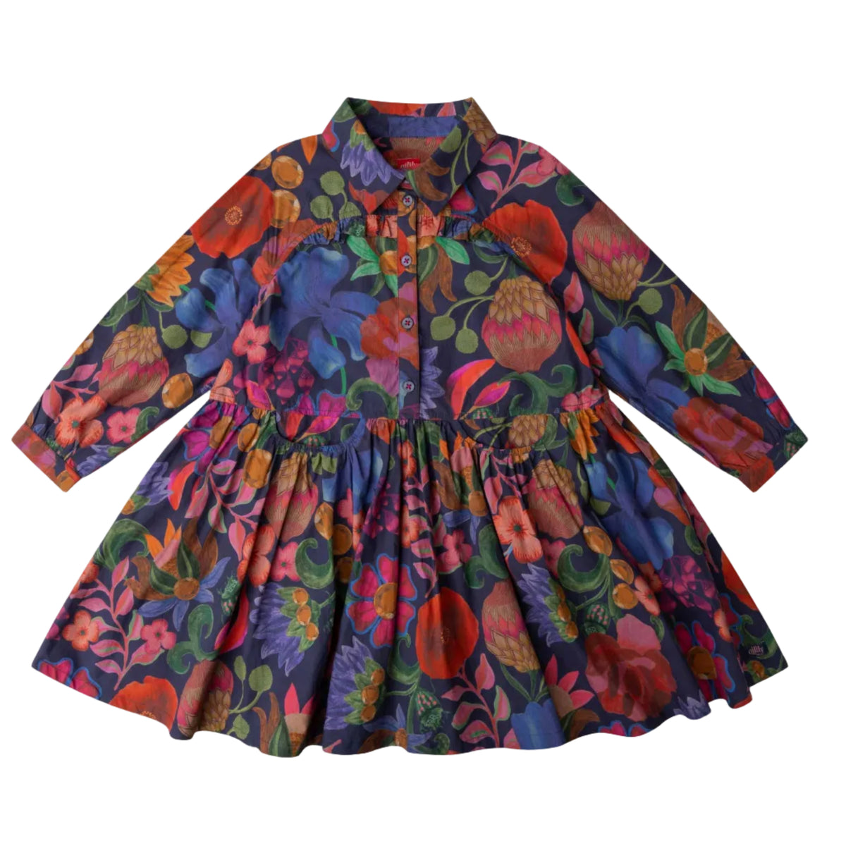 Oilily Navy Floral Shirt Dress