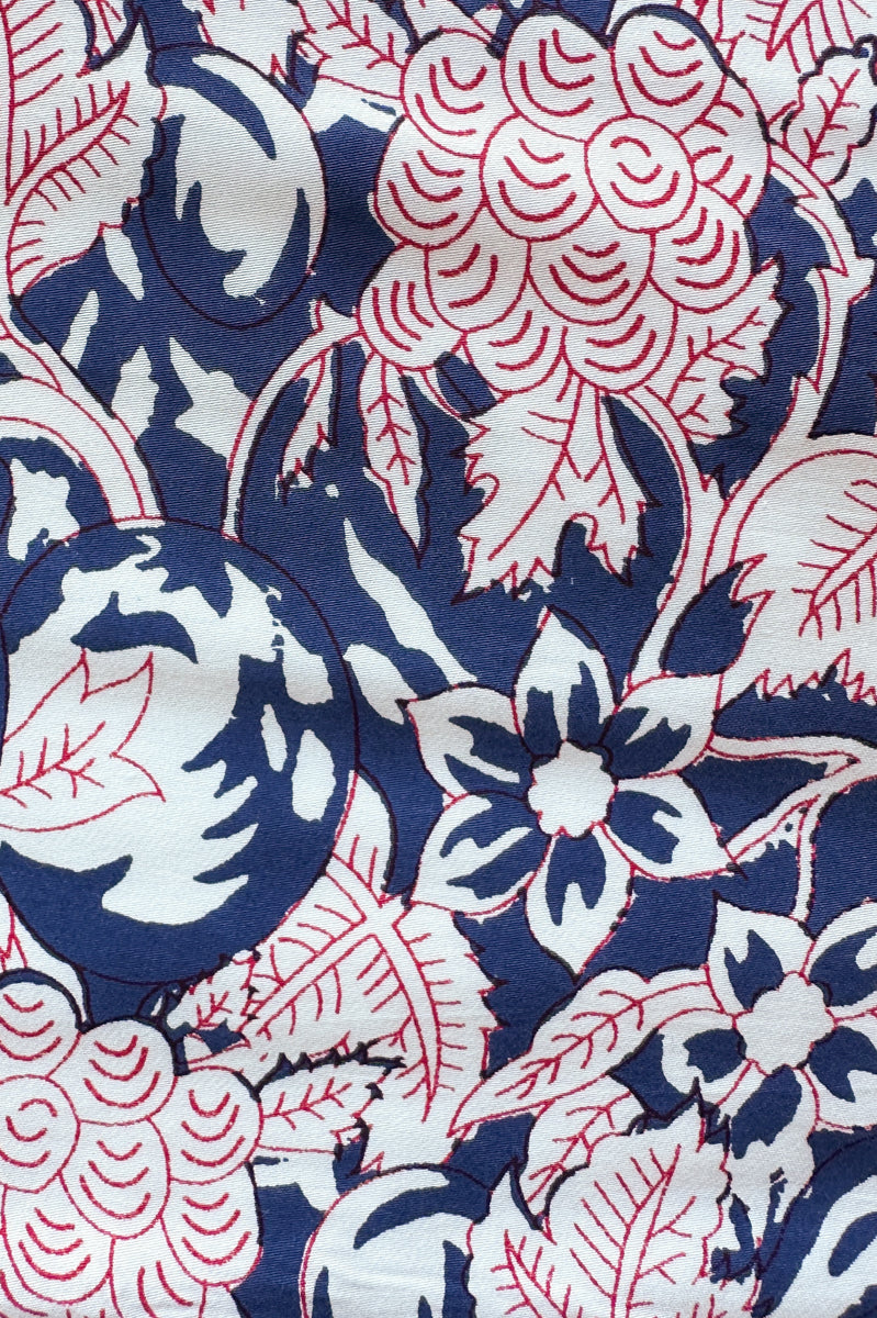 Santiago Navy Red Peasant Print Dress