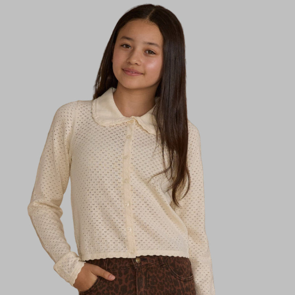Girl's Rylee & Cru Rio Crochete Cardigan