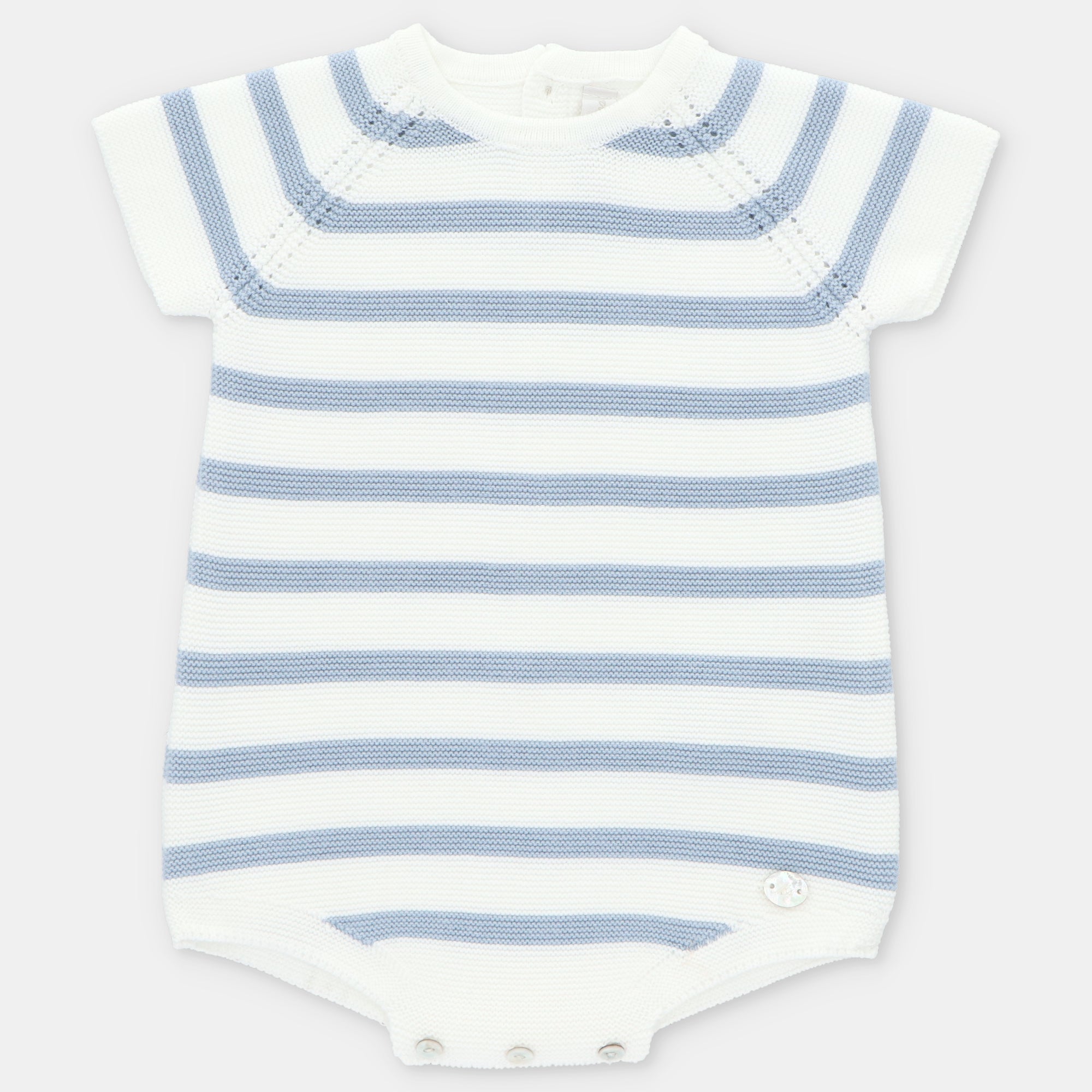 Blue Stripe Knitted Short Romper