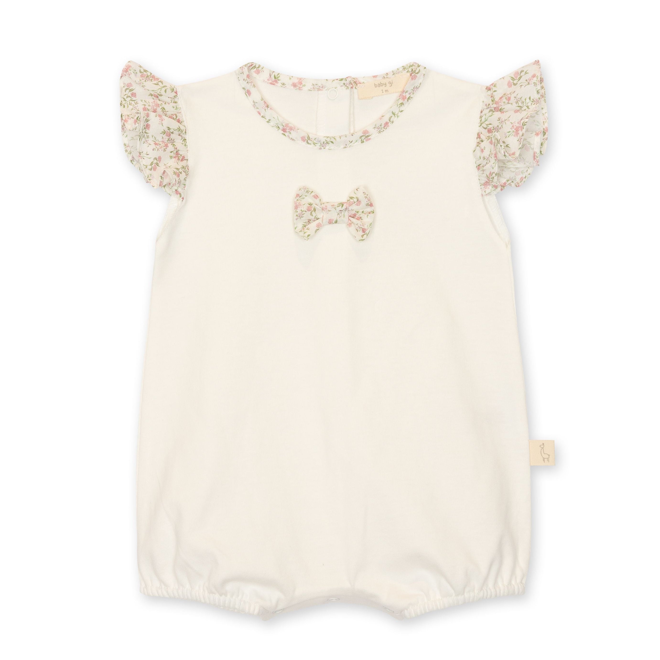 Cream Bubble with Floral Ruffle Sleeve