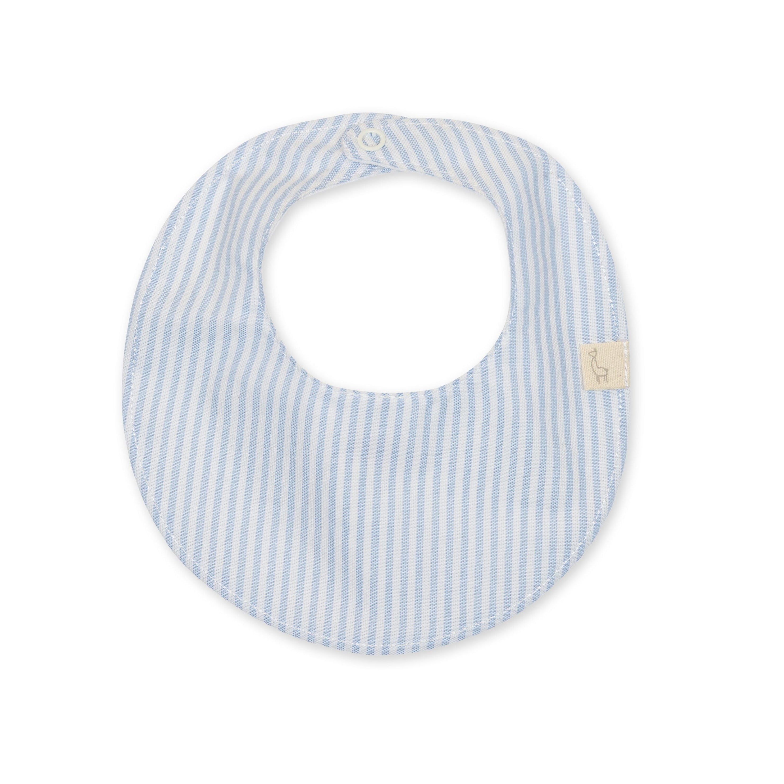 Light Blue Oxford Stripe Round Bib