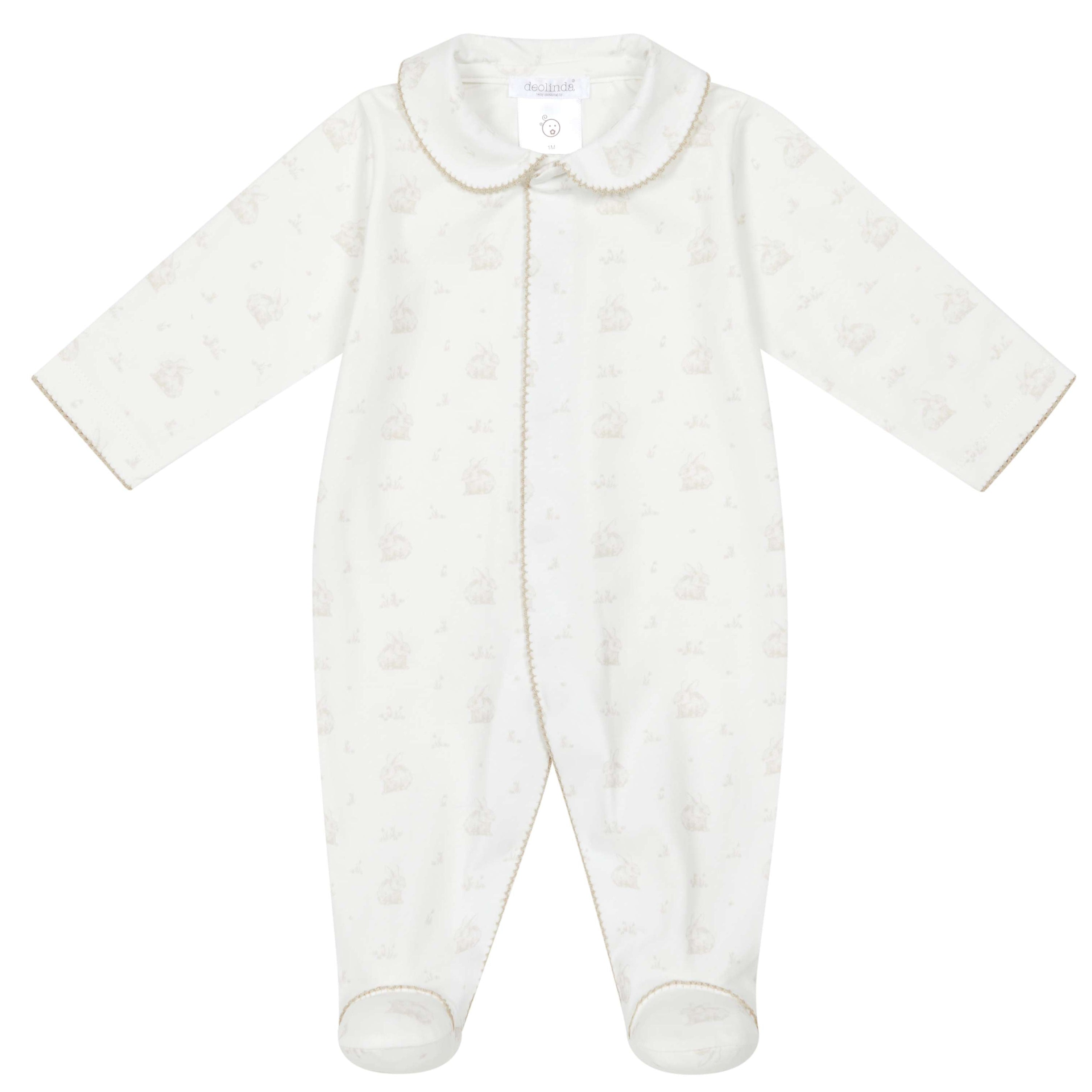 Ivory and Pink Bunny Footie